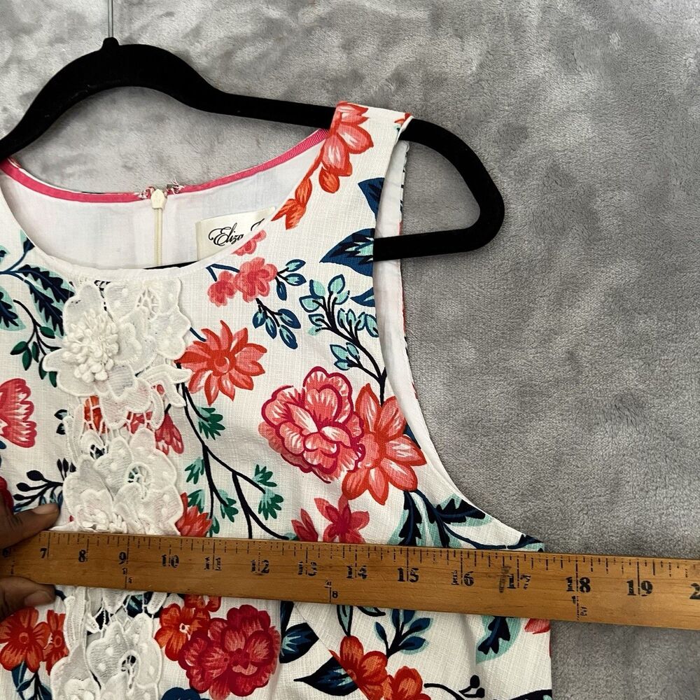 Eliza J women‎ Sleeveless Dress Floral Shift Size 8 Knee Length - Picture 4 of 12